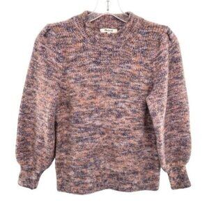 Madewell Space-Dyed Eaton Wool Blend Puff-Sleeve Pullover Sweater